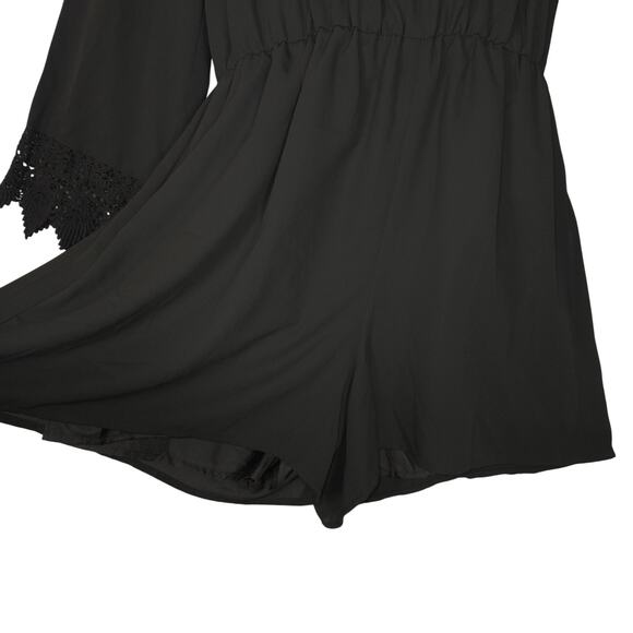 Decree Women XL Romper Shorts Black Pockets Flowy Casual Goth Witchy Whimsigoth - Picture 8 of 16